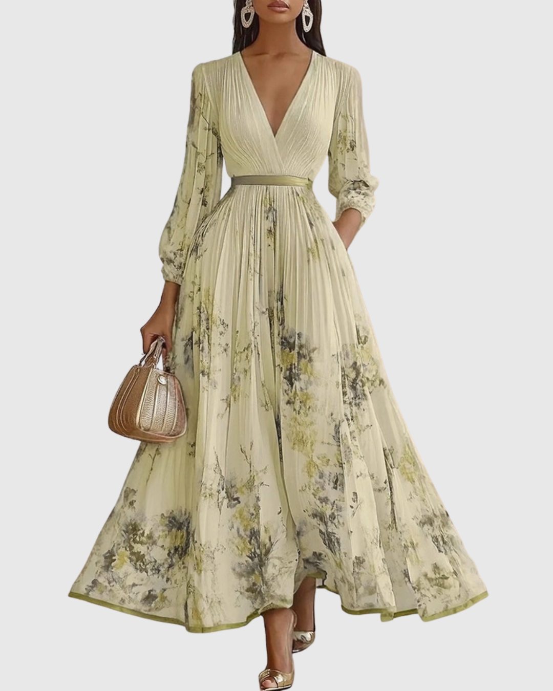Christine™ | Elegant Pleated Maxi Dress