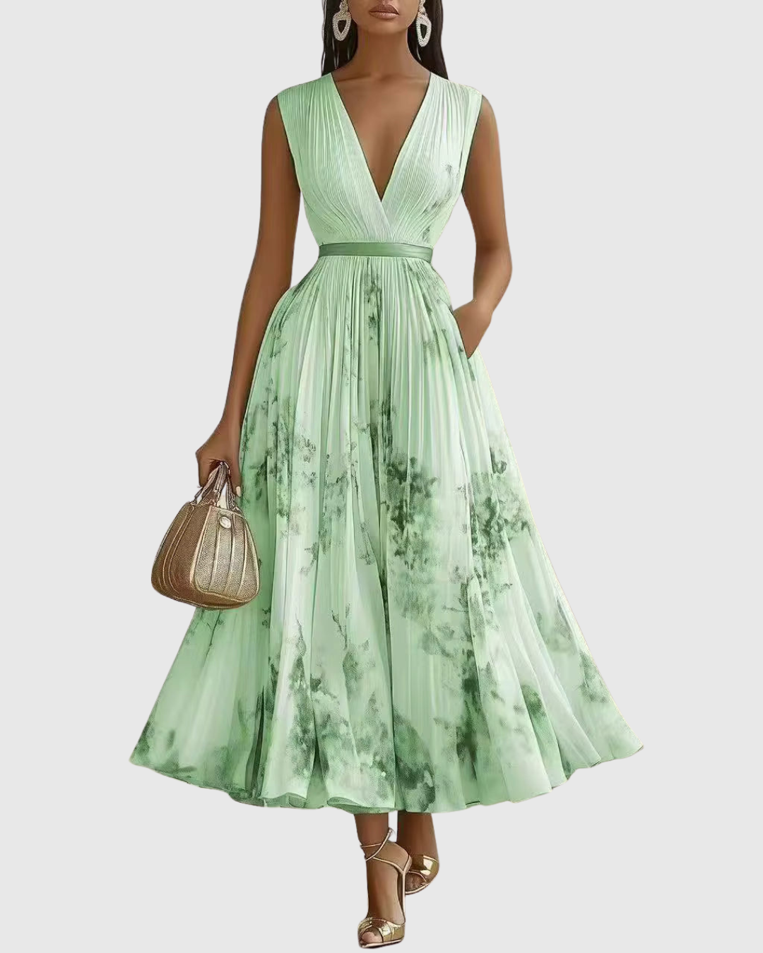 Christine™ | Elegant Pleated Maxi Dress