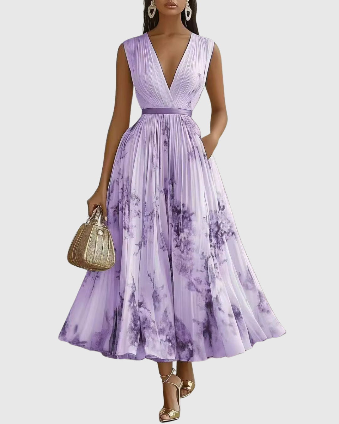 Christine™ | Elegant Pleated Maxi Dress