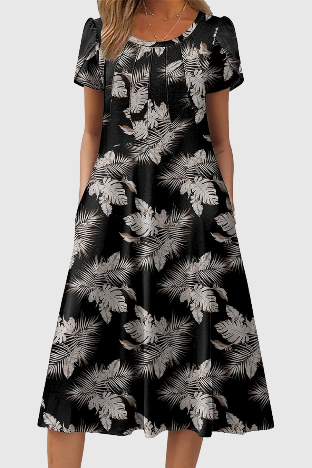 Wendy™ | Graceful Round-Neck Elegance Midi Dress