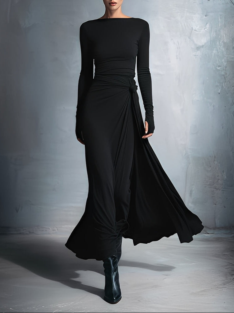 Helen | Silk-Button Maxi Dress
