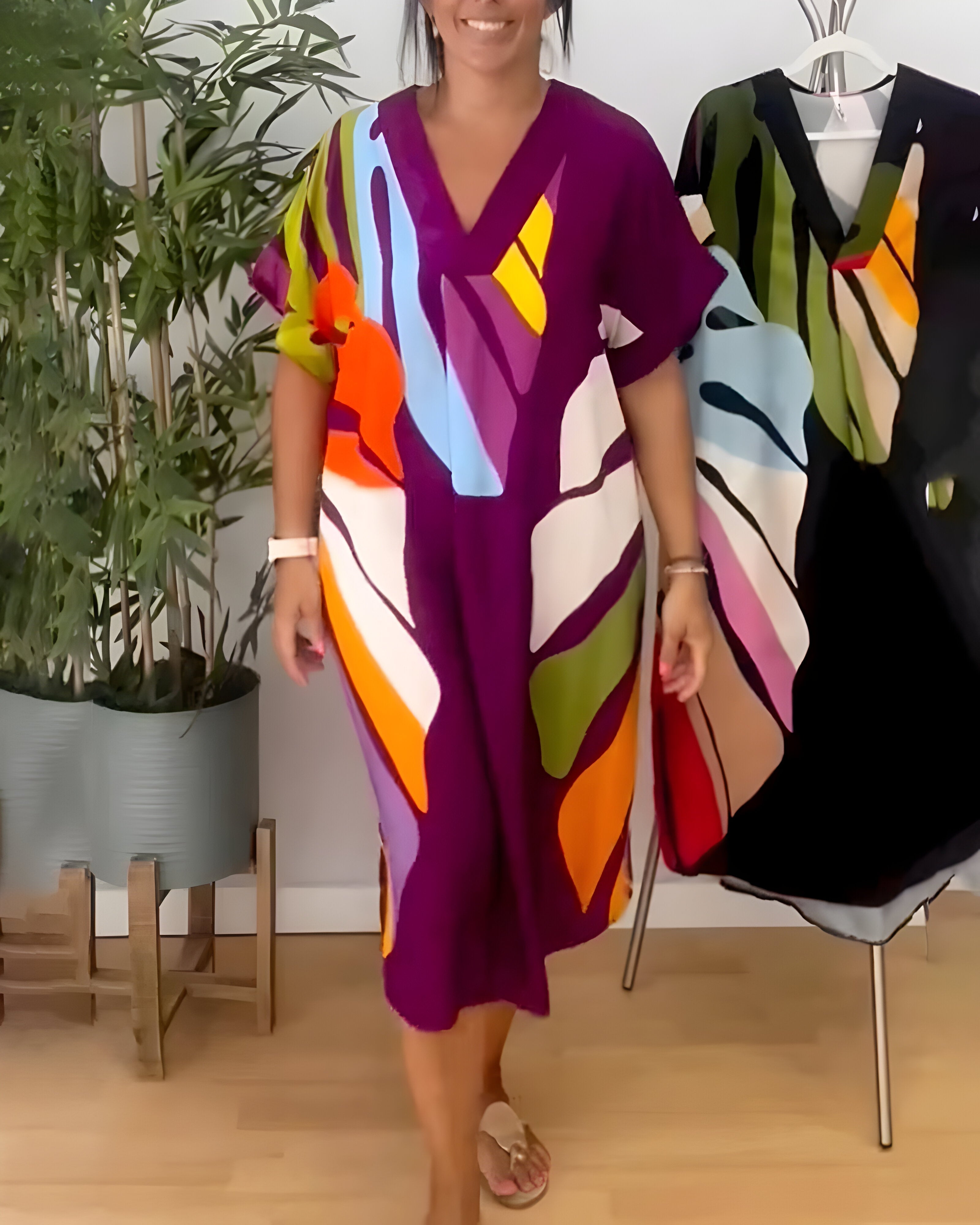 Rianna™ | Abstract Print Dress