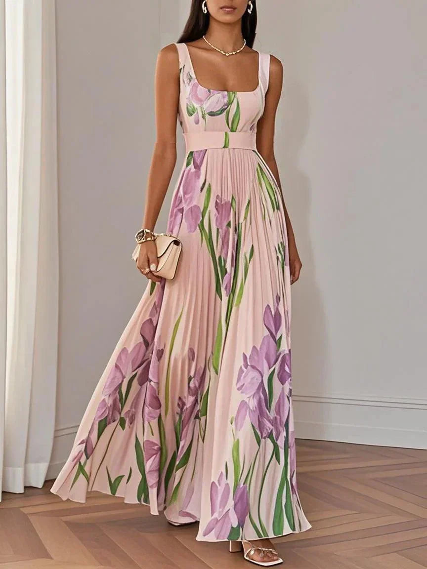 Christine™ | Pleated Chiffon Maxi Dress
