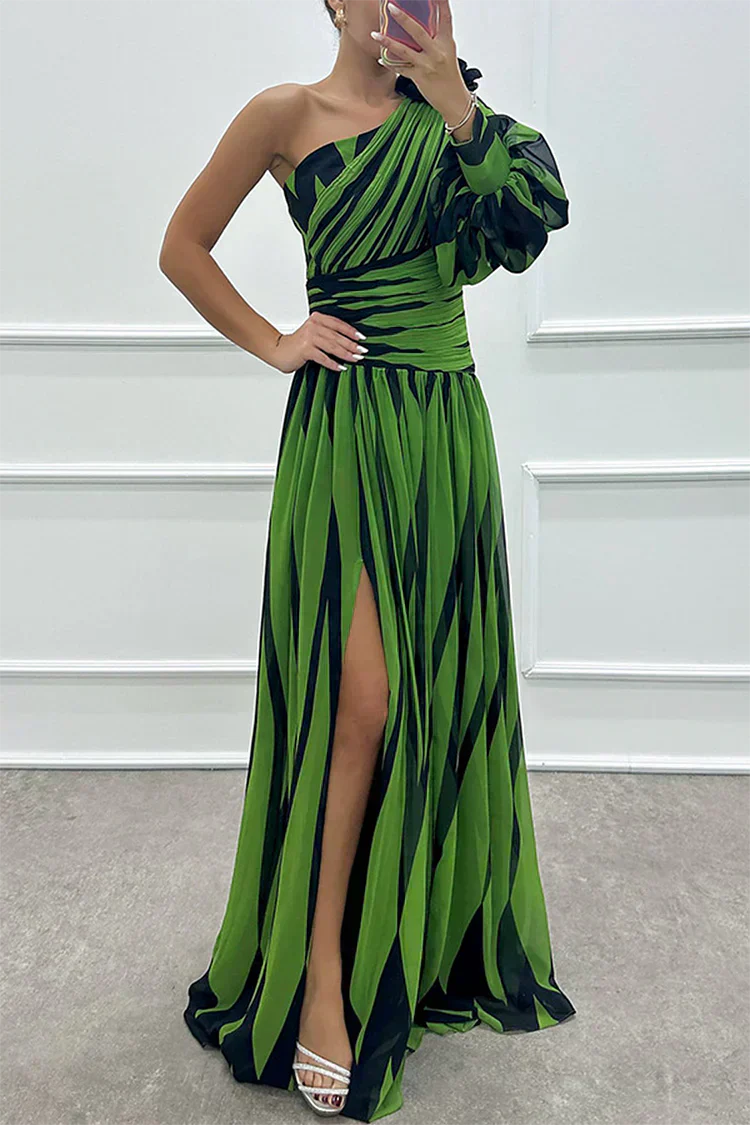 Flore™ | Elegant Long One-Shoulder Dress