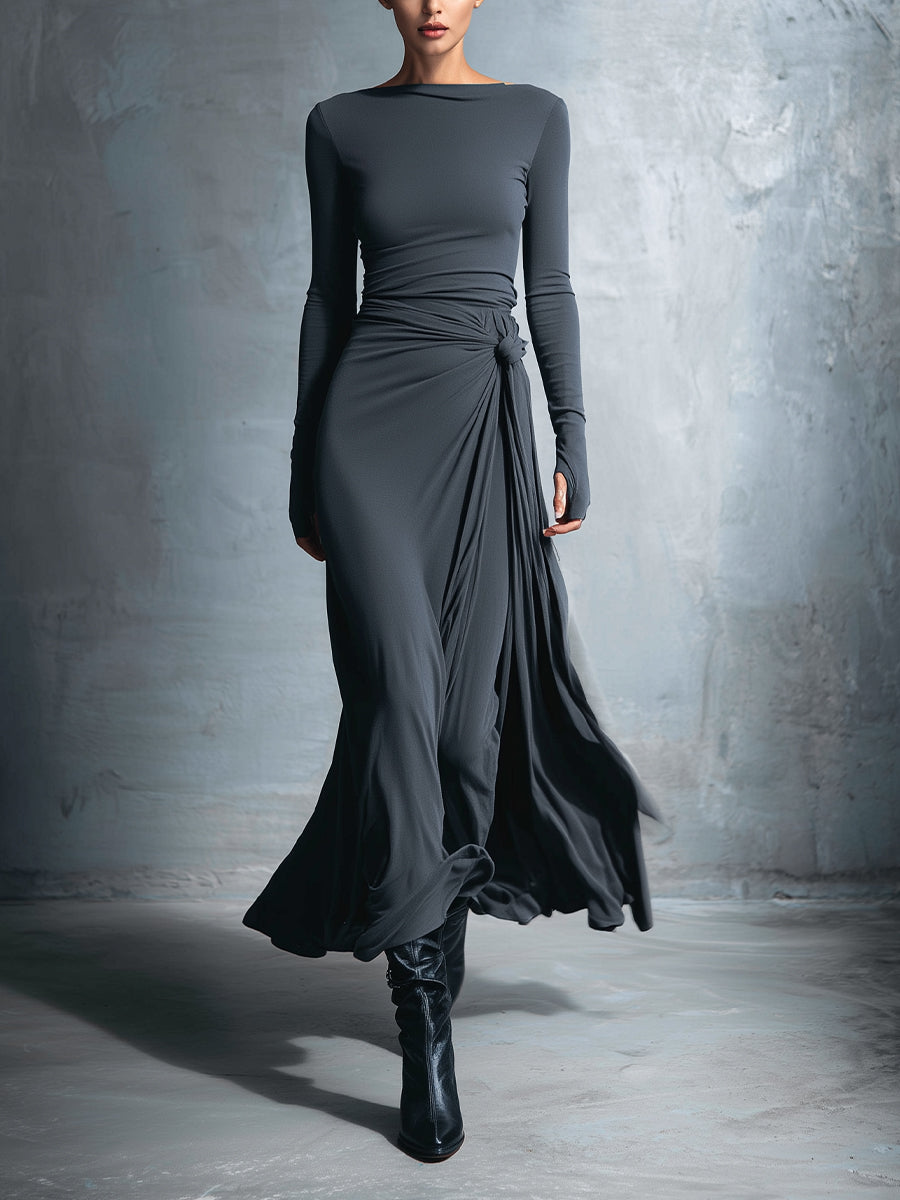 Helen | Silk-Button Maxi Dress