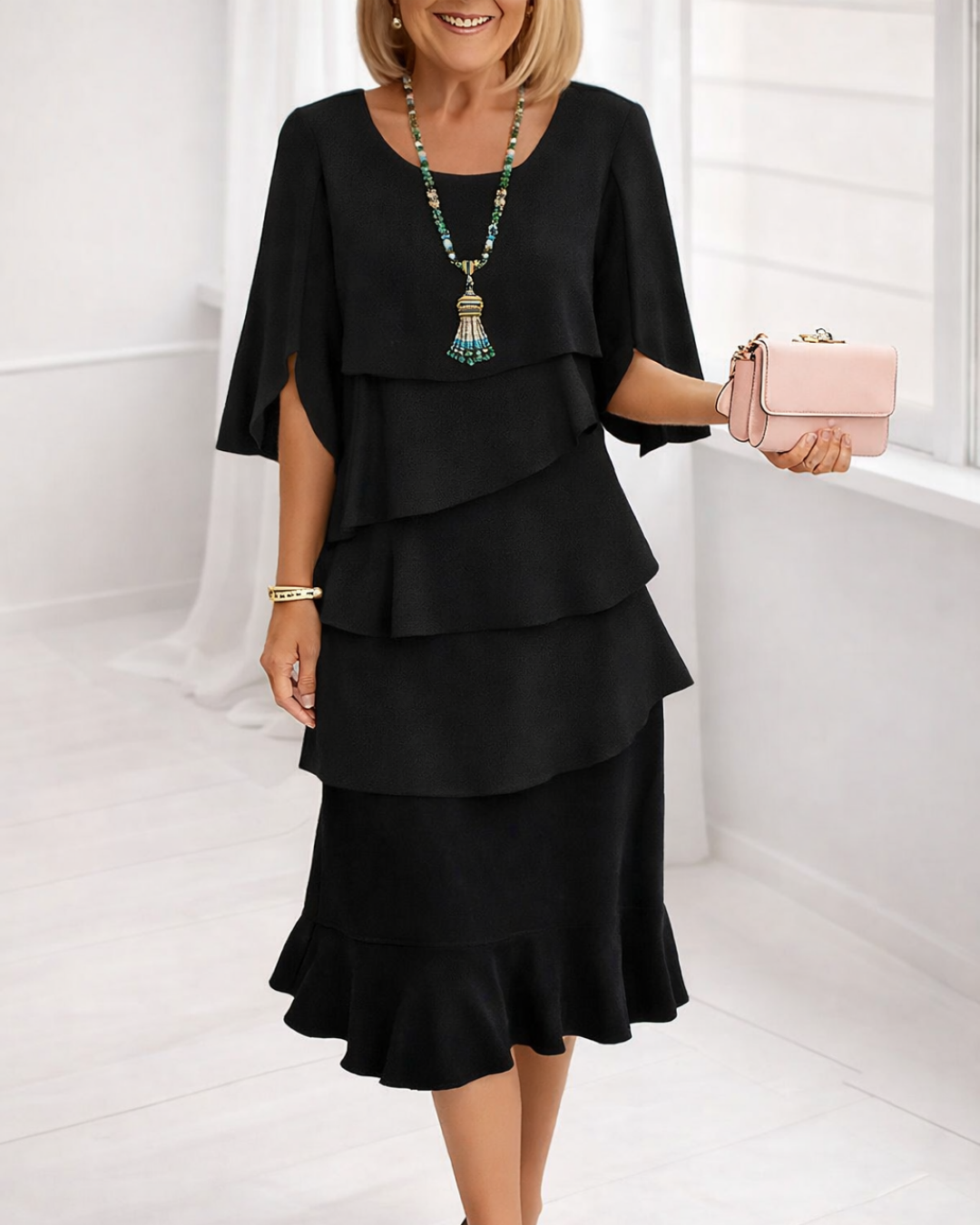 Patricia™ | Elegant Comfort Ruffle Dress