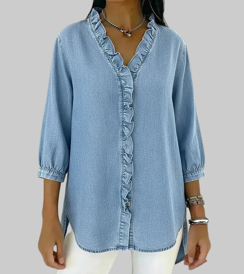 Abigail | Elegant Denim Blouse
