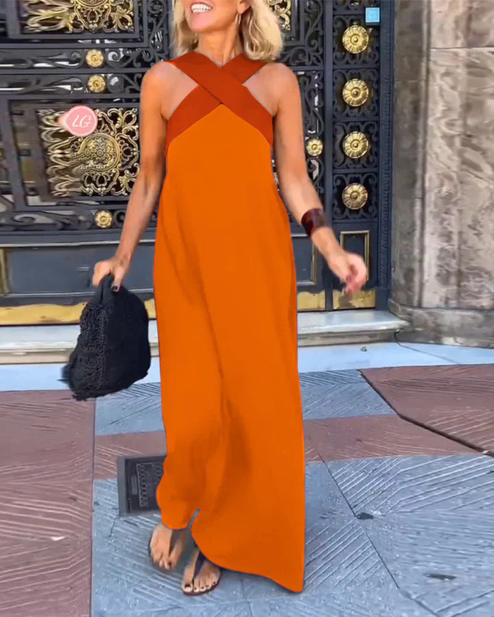 Delphine™ | Dress With Crossed Cut