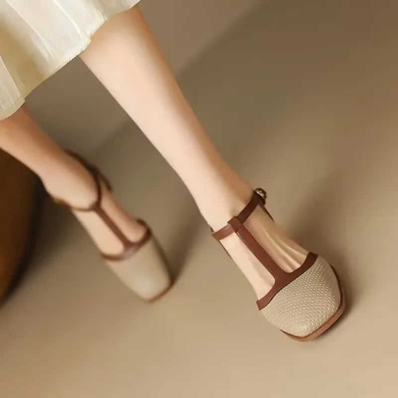 Isava™ | Mid Heel Leather Shoes