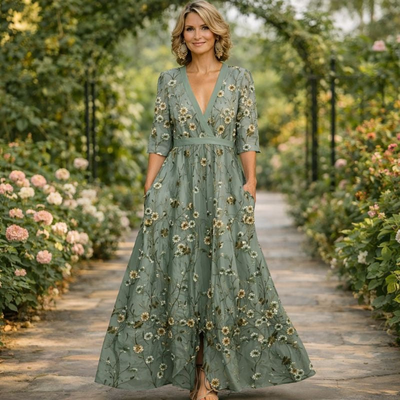 Jennifer™ | Flowing V-Neck Maxi Dress