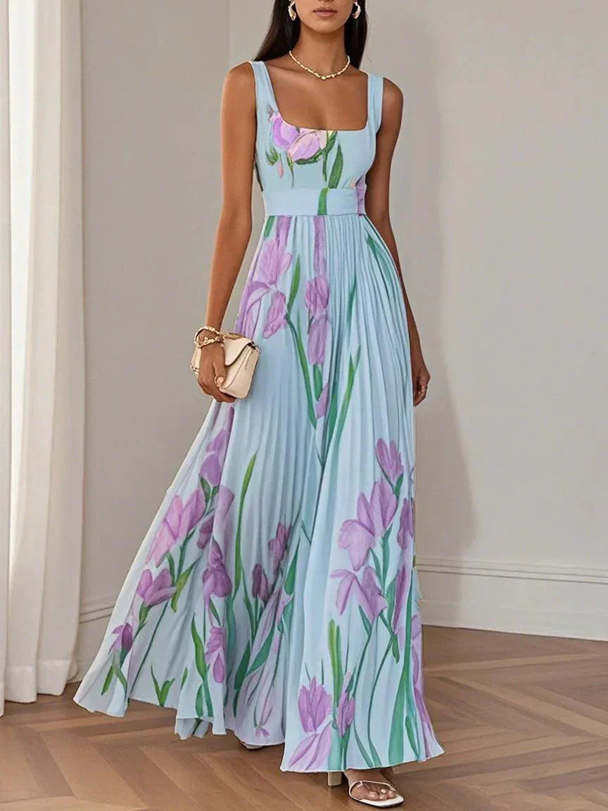 Christine™ | Pleated Chiffon Maxi Dress