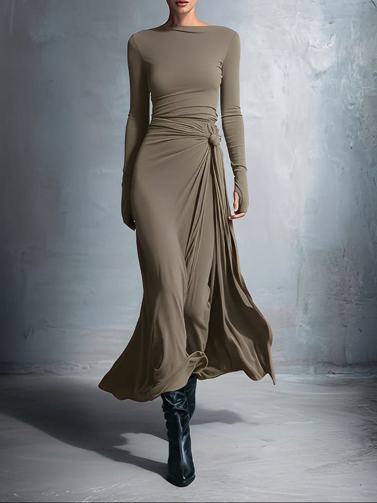 Helen | Silk-Button Maxi Dress